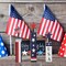 4th of July Decorations Set, Red White Blue Decor, Wooden Patriotic Memorial Day Tiered Tray Decor, Labor Day Decorations, Fourth of July Decoration for Home Office Table (Flag Printed)